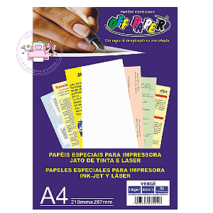 Papéis Especiais Artesanato  Vergê - Off Paper / 50 Folhas 180g